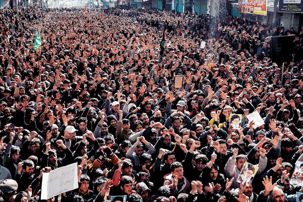 在巴基斯坦北端的吉爾吉特-巴提斯坦，什葉派穆斯林集會挺伊朗。