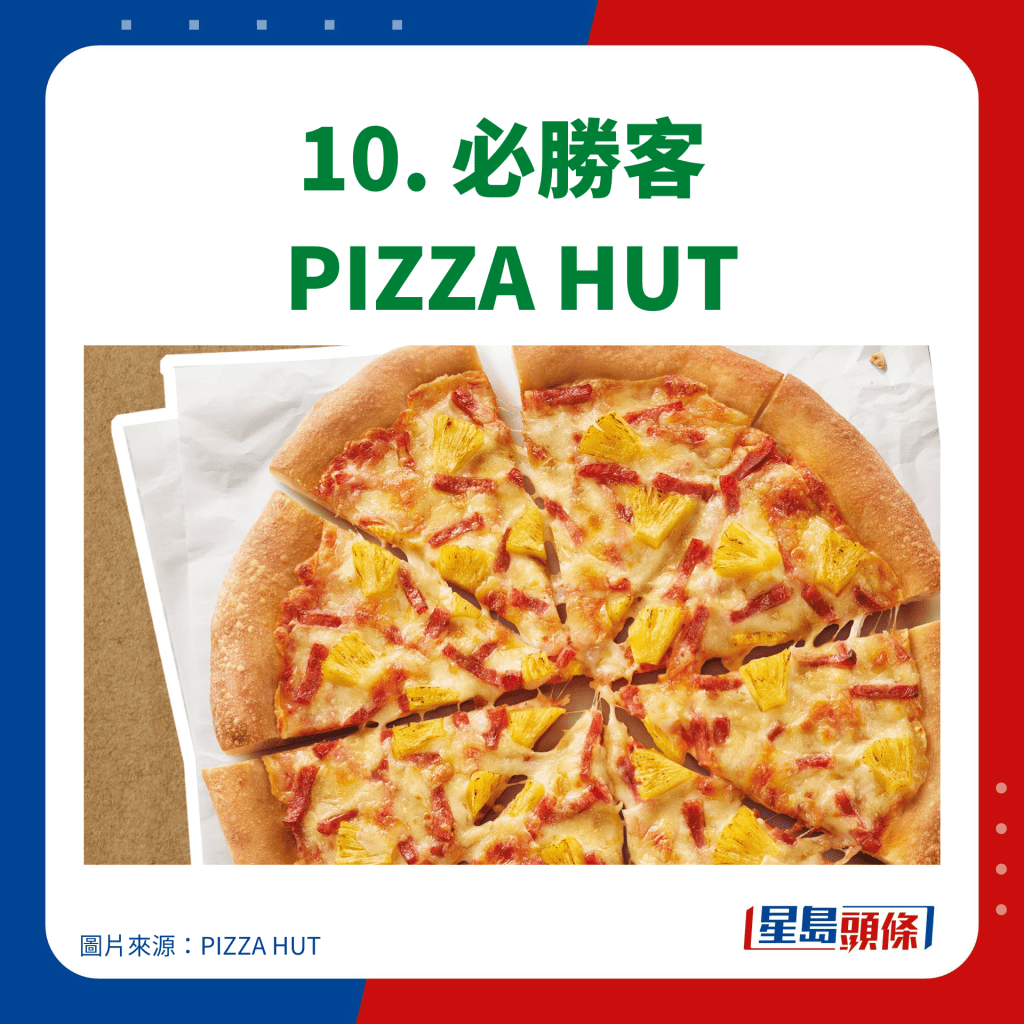 連鎖餐廳長者優惠 10. Pizza Hut