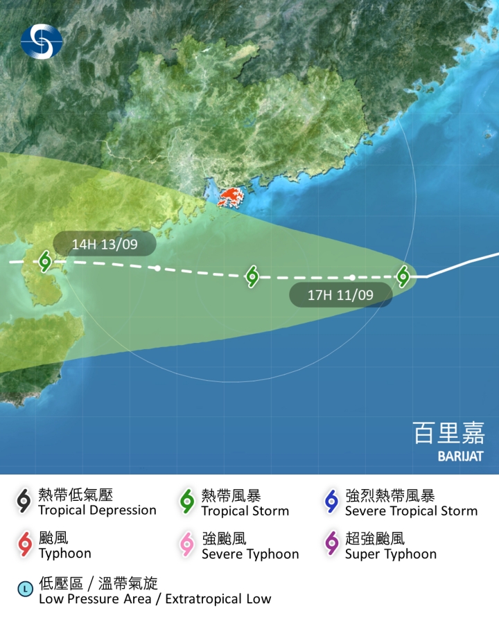 天文台預測路徑。