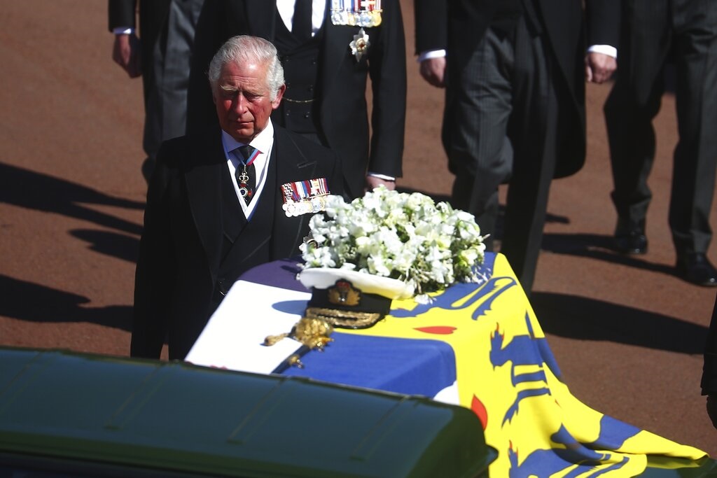 英國菲臘親王喪禮聖喬治禮拜堂進行。AP圖片