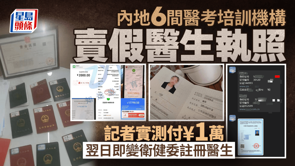 記者「放蛇」揭6機構賣假醫生執照。