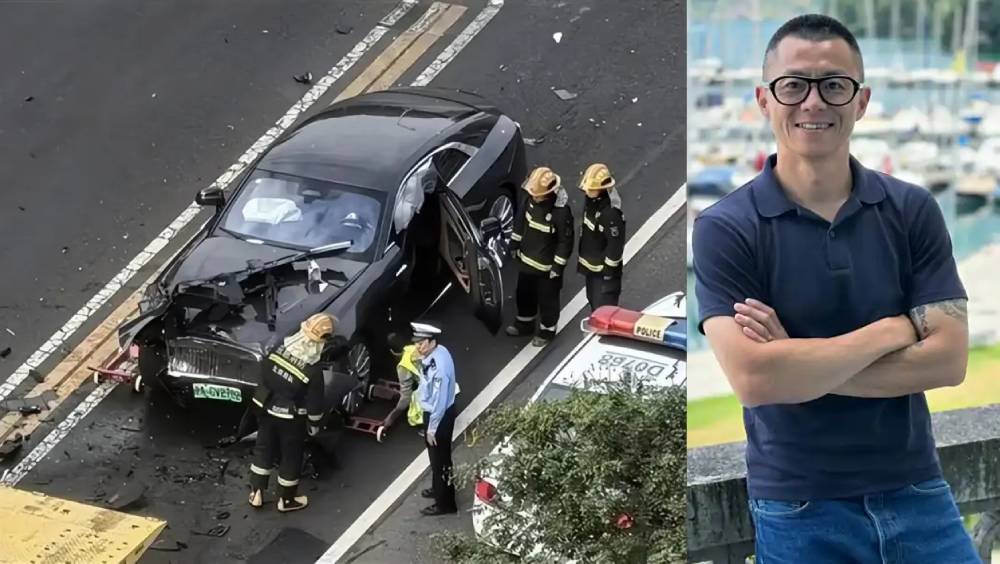 知名車評人陳震發生車禍，勞斯萊斯損毀嚴重。