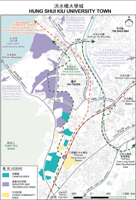 政府目前已正式推出洪水橋大學城區的三幅土地供大學提交建議書。 政府目前已正式推出洪水橋大學城區的三幅土地供大學提交建議書。