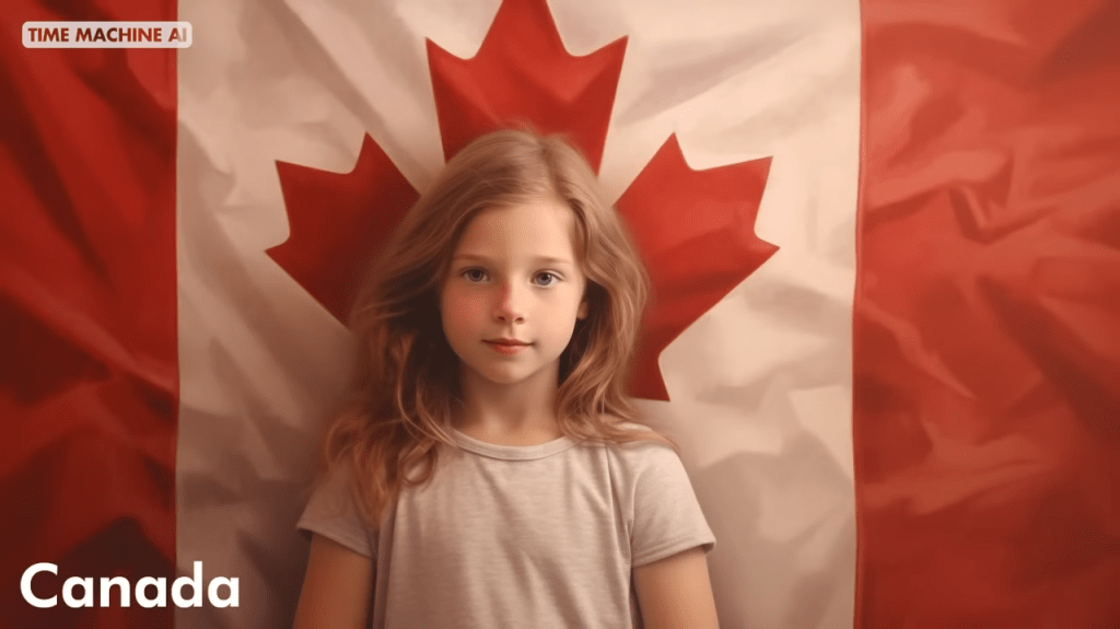 加拿大女生（图片来源：Youtube@Time Machine AI）