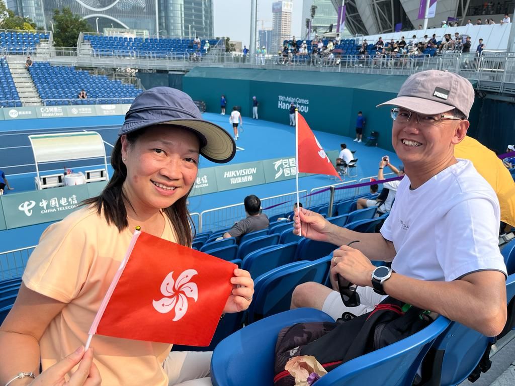 卢氐夫妇亲赴杭州，观看网球赛事。徐嘉华摄