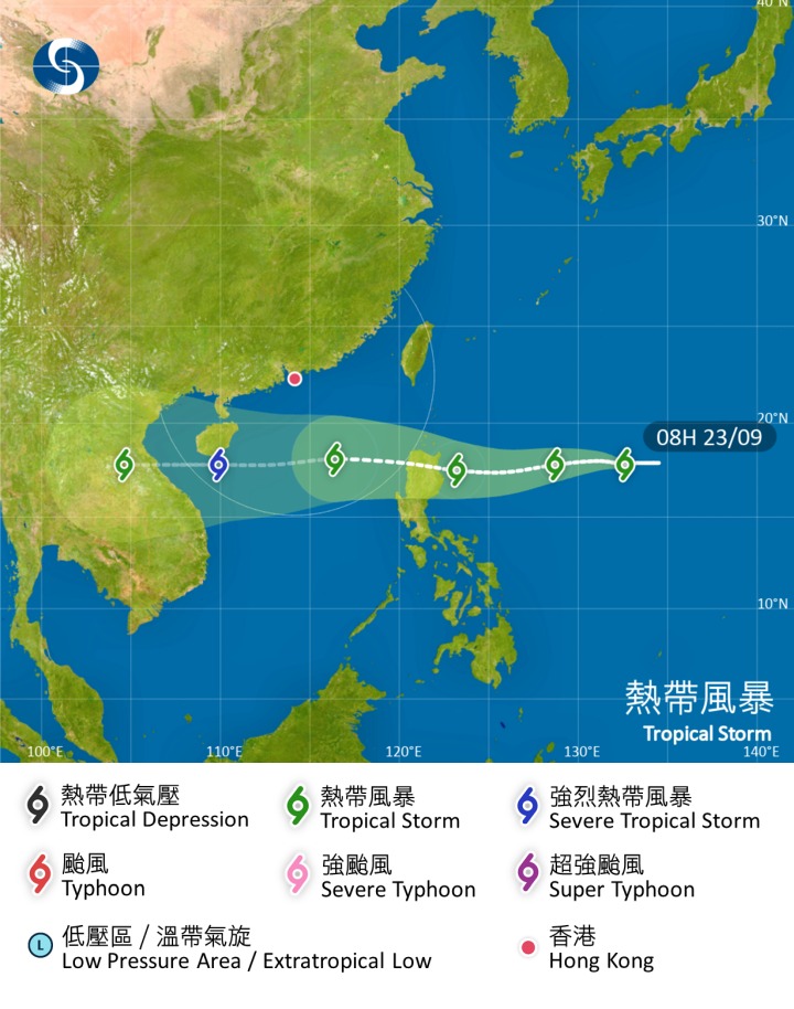 位於菲律賓以東海域的熱帶氣旋會在未來一兩日大致移向呂宋北部一帶，並在下周初至中期橫過南海中至北部，並逐漸增強。