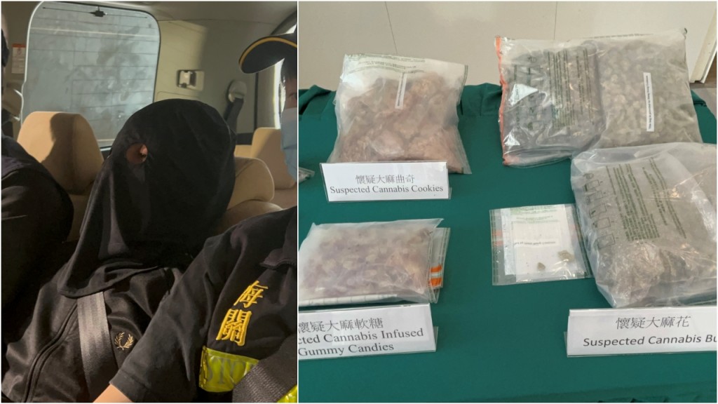 大埔20歲仔濫用家人村屋 儲存分銷百萬元大麻及搖頭丸 海關搗破拘人