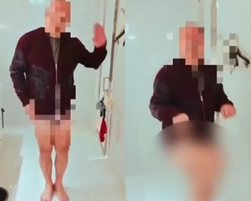 男子大跳內褲舞。網圖