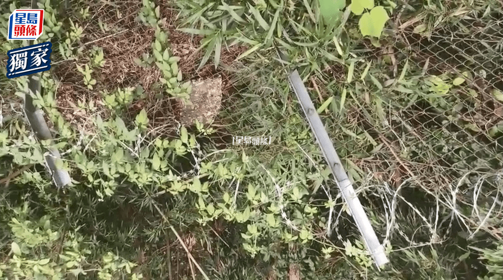 寶福山靠近山頂一處位置設置了新的鐵絲網，據悉之前有人剪斷該處圍網，懷疑盜匪從此處離開寶福山範圍。