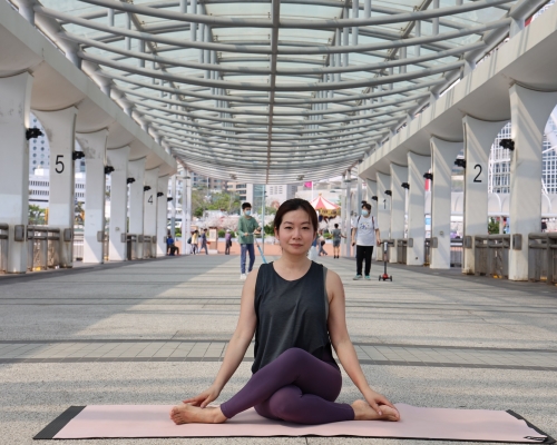 瑜伽導師Vienna積極推廣瑜伽，望助港人改善身心靈健康。林家希攝