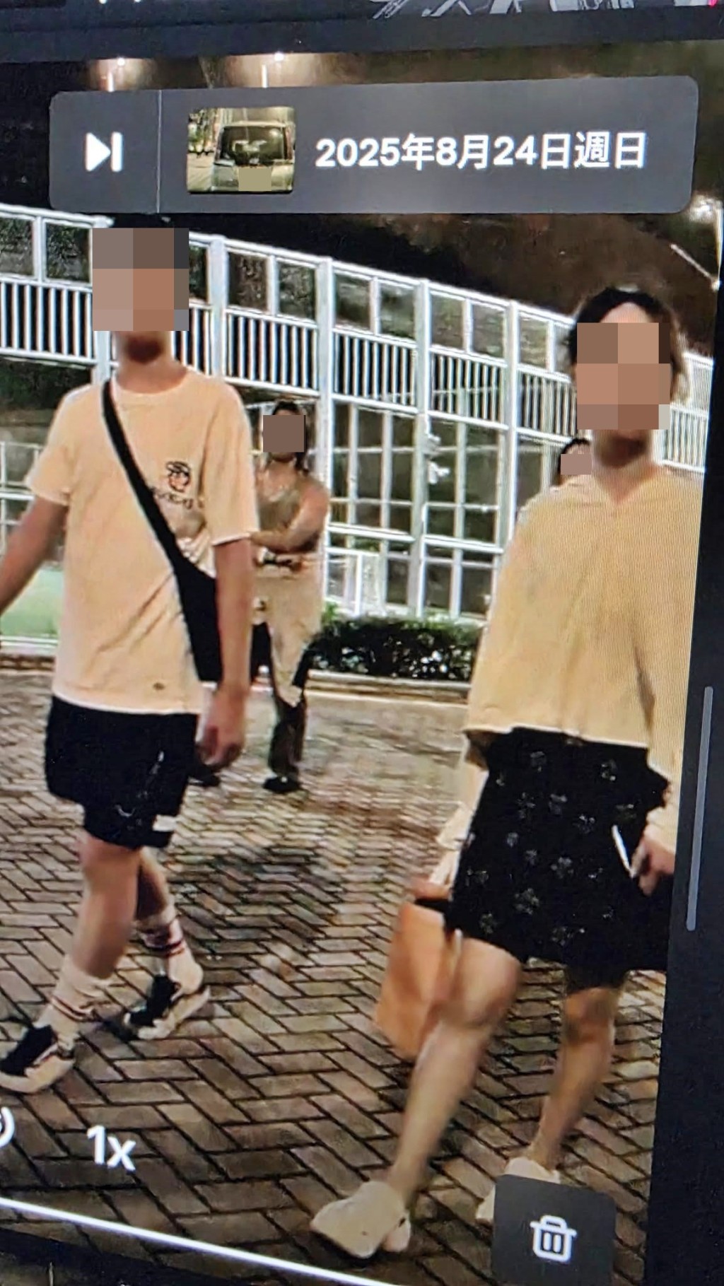車Cam短片顯示的拍攝時間為本 月24日(周日)晚上9時16分左右。fb「車cam L(香港群組)」截圖 車Cam短片顯示的拍攝時間為本 月24日(周日)晚上9時16分左右。fb「車cam L(香港群組)」截圖