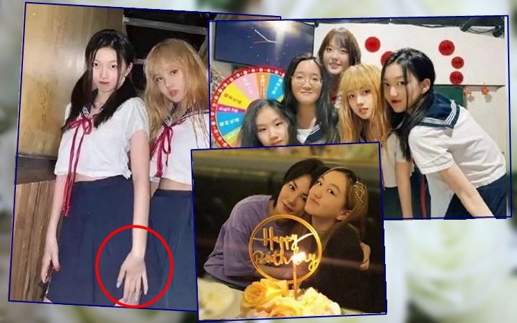 天后王菲14歲嘅細女李嫣,紮起孖辮穿水手裙開制服派對,見她兩隻手搽咗唔同顏色嘅指甲油,青春可人。