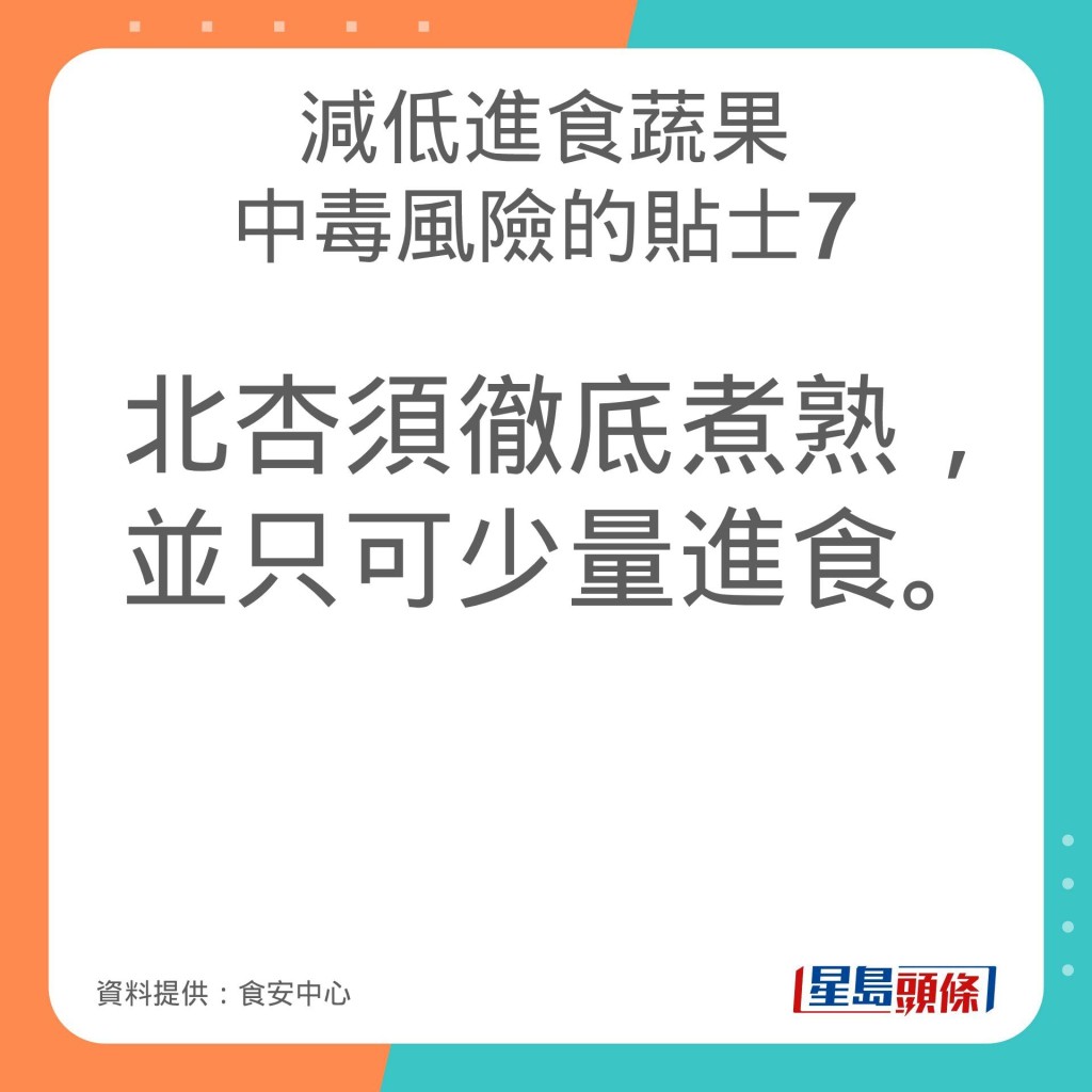 食安中心分享減低進食蔬果中毒風險的貼士。