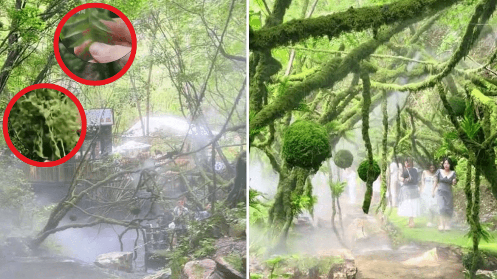 洛陽重渡溝自然風景區被指植被造假。抖音/中安新聞