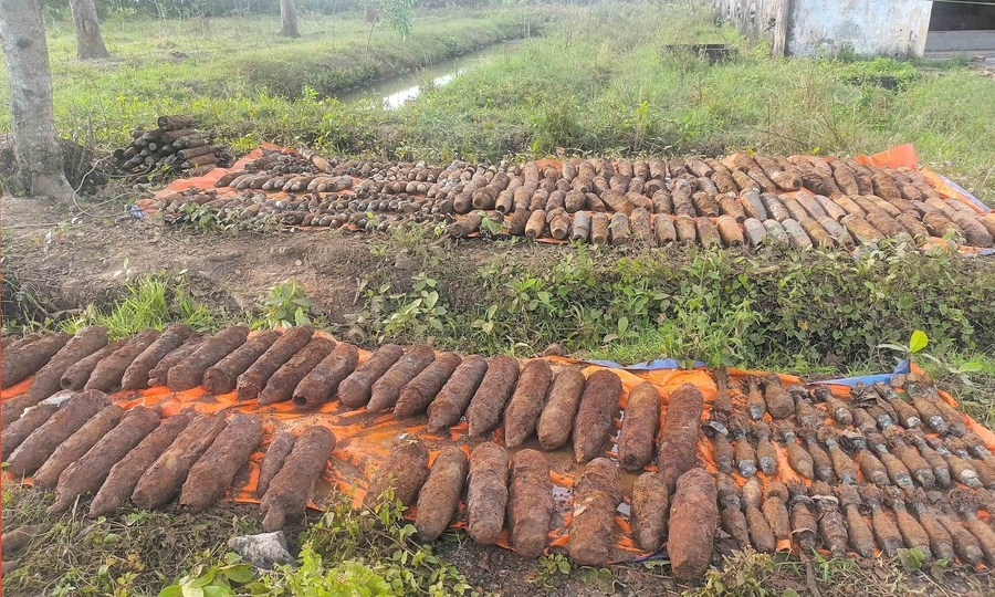 一次大戰期間使用的炮彈大小不一，事件中炮彈約20厘米長。新華社