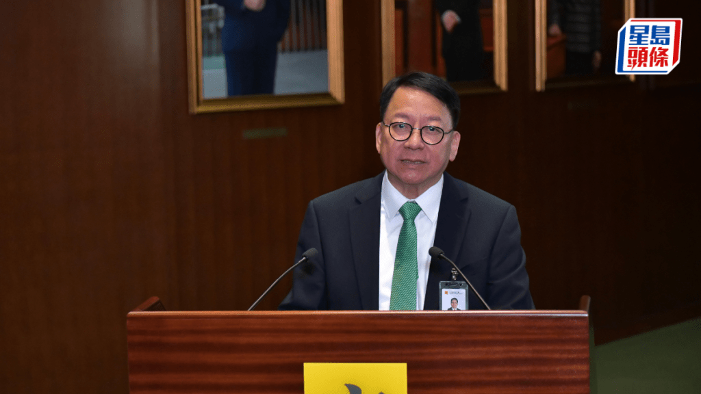 特區政府公布新一份《施政報告》,政務司司長陳國基在會後見傳媒時表示,形容這是一份承先啟後、守正創新的施政藍圖。陳極彰攝