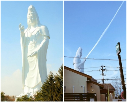 觀音像位於仙台市北部。網圖