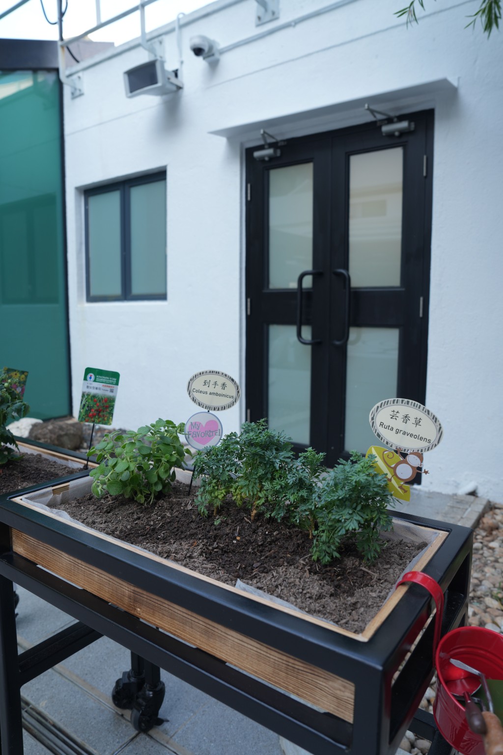 花園內設有多項設施，例如花圃。