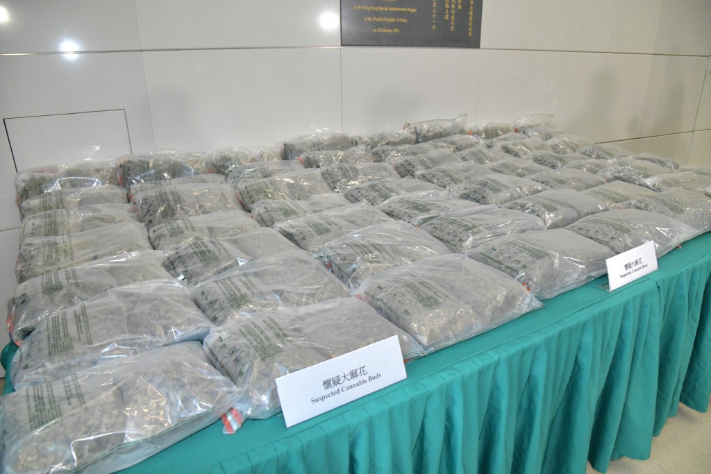 海关检获62公斤大麻花，市值1100万元。