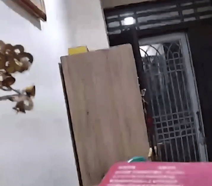 閉路電視畫面顯示，傢具狂搖。