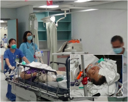 男子送院急救。