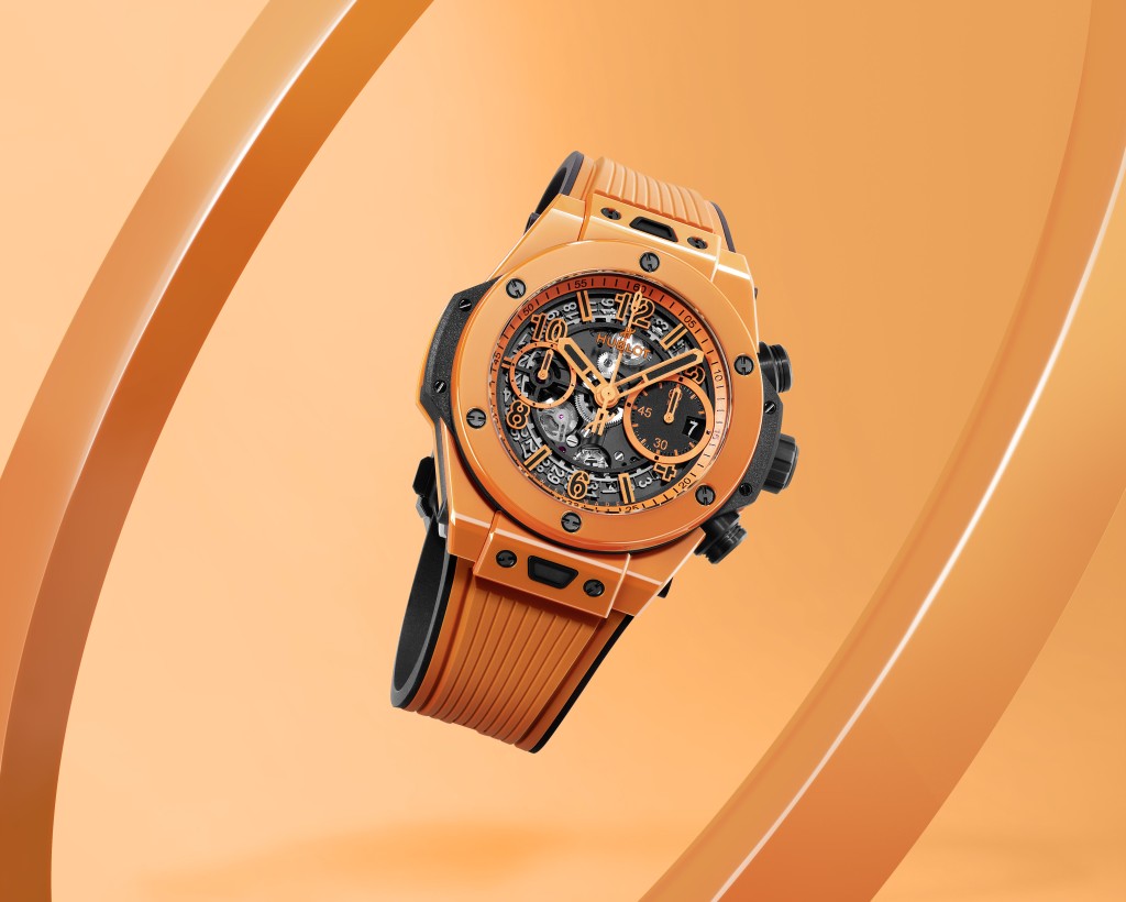 Hublot Big Bang Unico Orange Ceramic；錶殼：42mm 陶瓷／機芯：HUB1280 UNICO自動／限量：250枚／售價：$222,300。