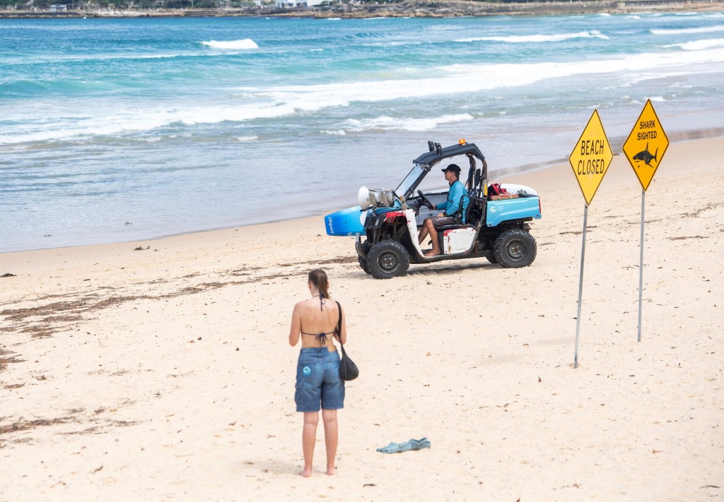 悉尼北部海灘關閉，遊客無法下水。路透社