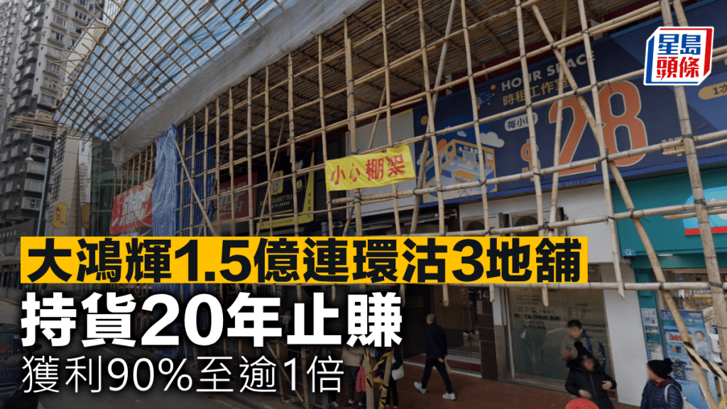 大鴻輝1.5億連環沽3地舖 持貨20年止賺 獲利90%至逾1倍