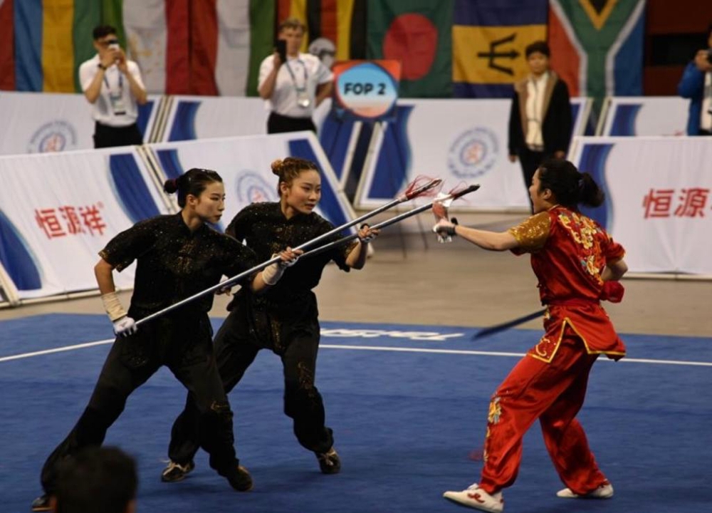 香港女子對練隊。（中國香港武術聯會）