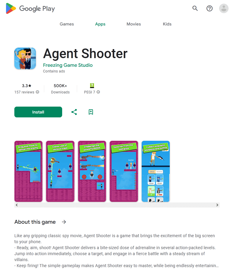 Agent Shooter藏有广告恶意软件 隐藏图示用户难察觉