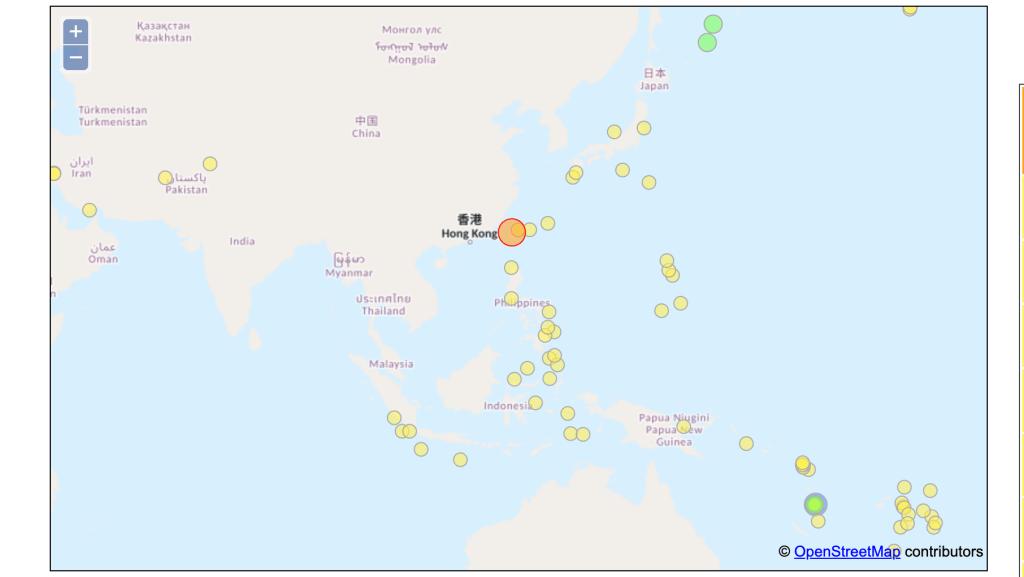 台灣凌晨3時51分發生5級地震，天文台接獲數名市民報告表示感到輕微震動。