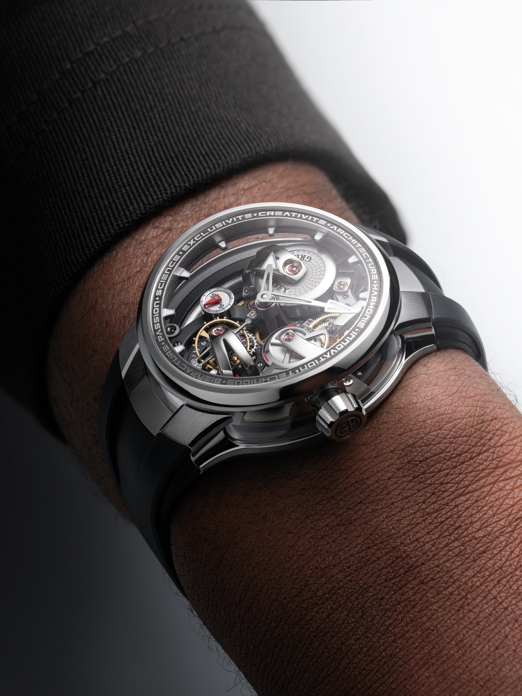 Greubel Forsey |Tourbillon 24 Secondes Architecture GF01h Final Edition，錶殼：47.05mm鈦金屬及藍寶石/ 機芯：GF01h手上鏈/ 限量：11枚/ 售價：待詢。