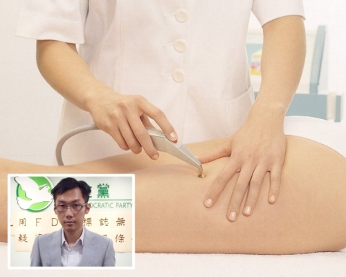 有廣告聲稱療程可「徹底纖滅脂肪」,但袁海文(小圖)發現FDA並沒有相關文件支持。