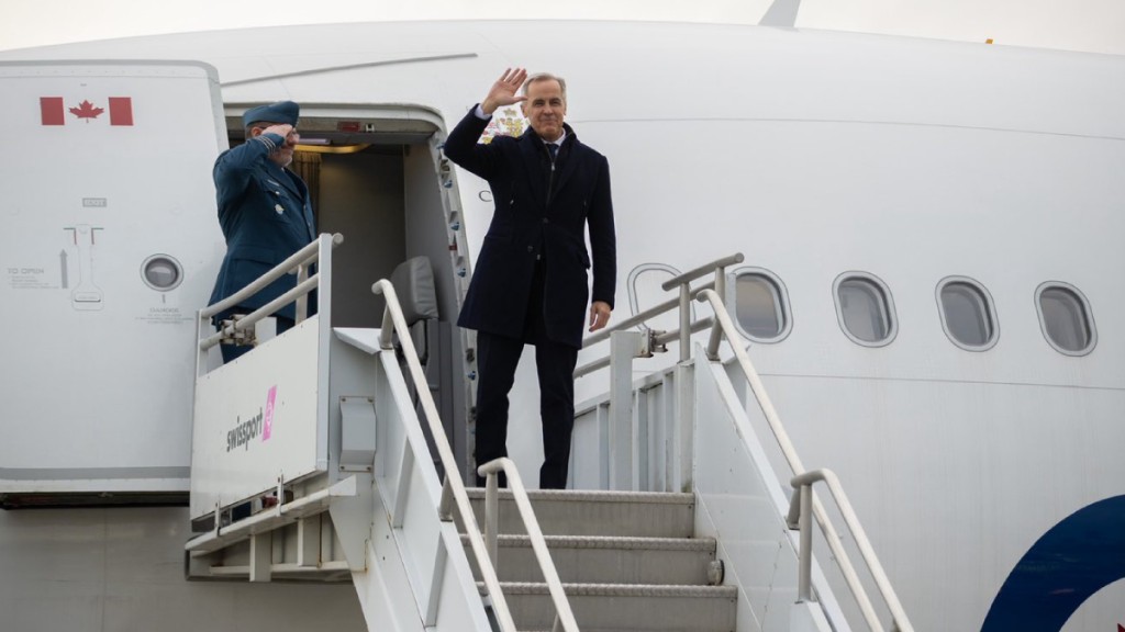 卡尼在社交媒體X平台上曬出自己的登機照。X@MarkJCarney