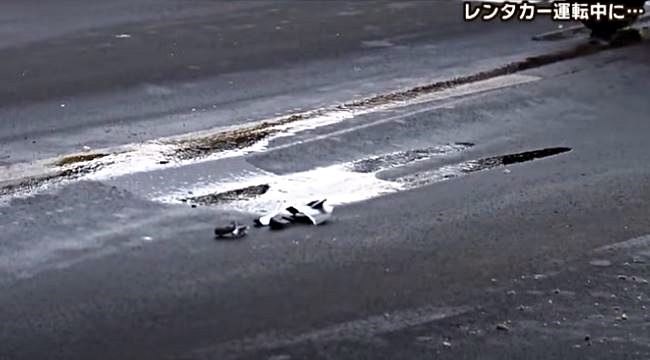 現場路面出現積雪。(HTB北海道新聞片段截圖) 現場路面出現積雪。(HTB北海道新聞片段截圖)