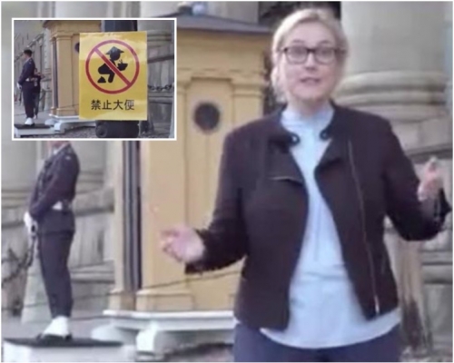 节目中又影射中国人随处便溺。 网图