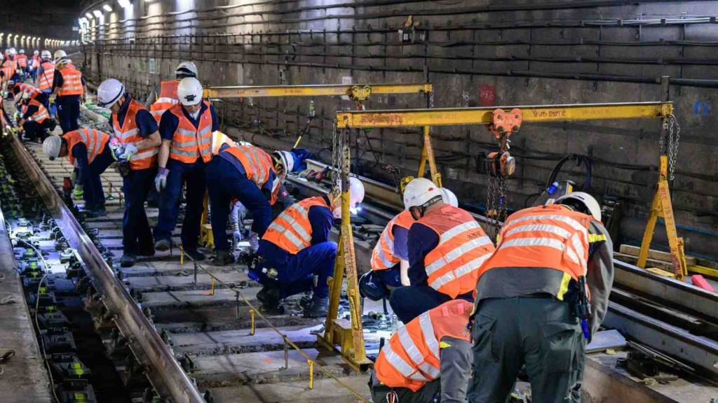 港鐵：路軌改道跟進工序已順利完成 屯馬綫今天恢復正常服務。港鐵圖片