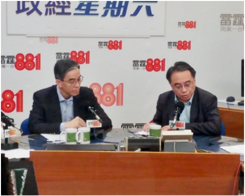 劉天成指港鐵保安員數目已由原來的100人大增至約600人。右為金澤培。