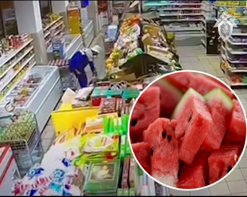 俄羅斯有民眾食西瓜後中毒，當局疑與超市滅蟲工作出問題有關。影片截圖