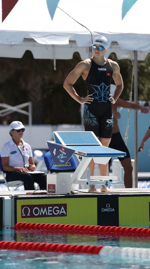 何詩蓓於巴黎奧運積分周期首項國際賽即取得奧運資格。香港游泳教練會圖片
