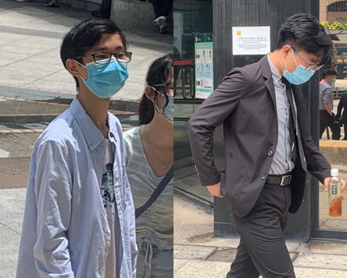 被告黎文光(左)及趙旭(右)。