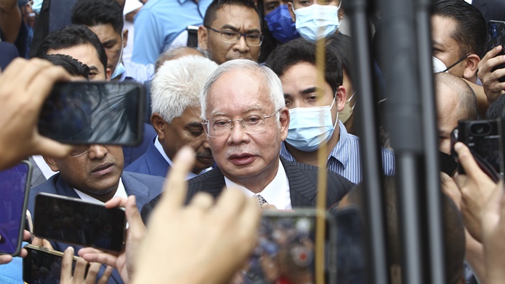 吉隆坡法院駁回納吉布就一馬弊案的終極上訴。AP圖片