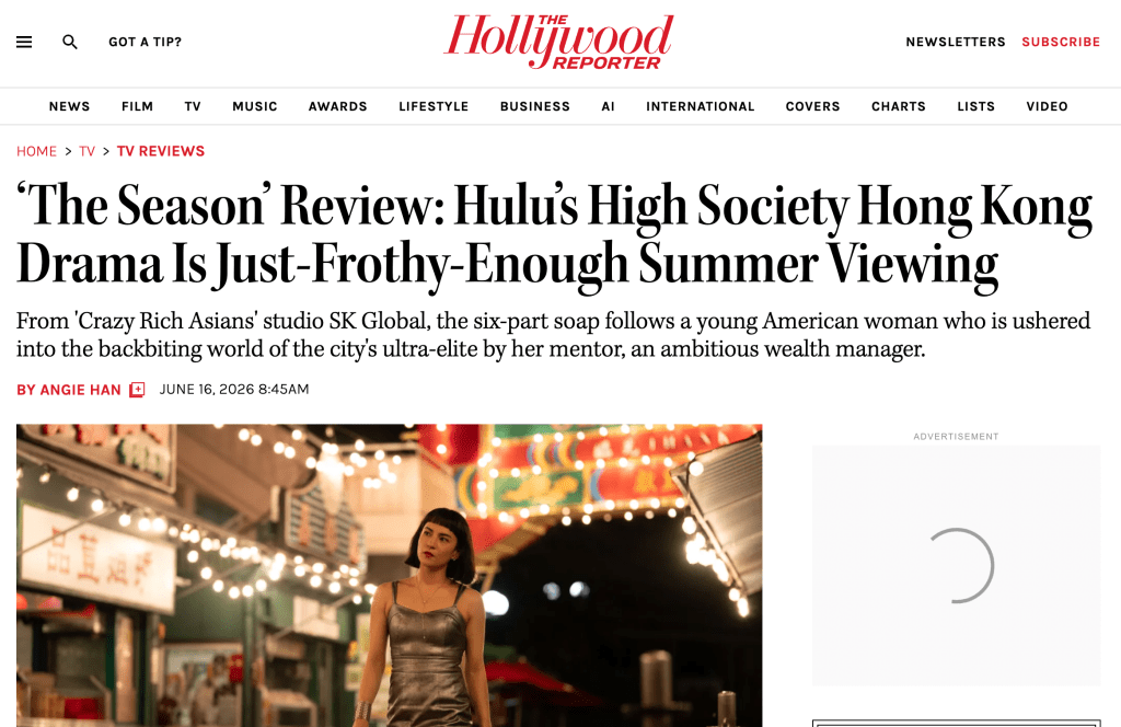 《Hollywood Reporter》以「有點曲折、有點趣味」來定位《THE SEASON》。 《Hollywood Reporter》以「有點曲折、有點趣味」來定位《THE SEASON》。