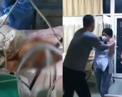丈夫一氣下毆打妻子。網圖