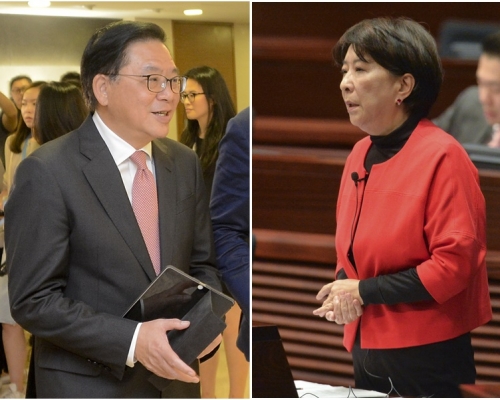 蔣麗芸指稍延遲修例也不壞；林健鋒（左）指政府解說不足。資料圖片