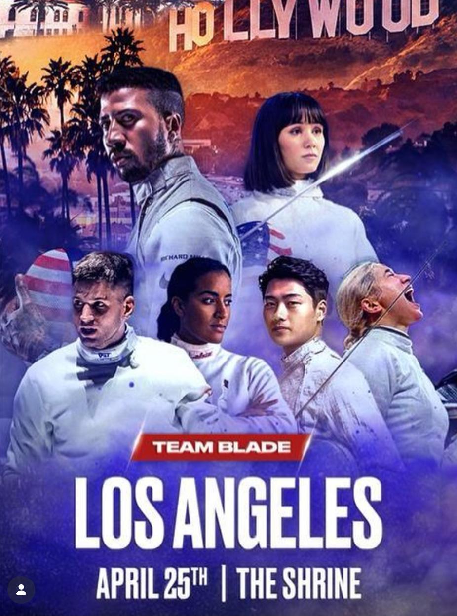 另一隊Team Blade，隊長是美國女花一姐Lee Kiefer（後排右）。賽會FＢ 圖