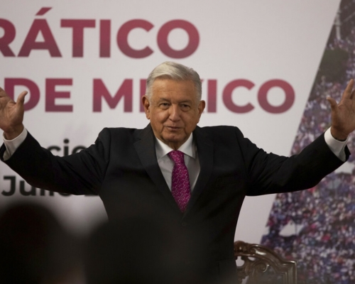 墨西哥現任總統洛佩斯保證不會使用「飛馬」軟件。AP資料圖片