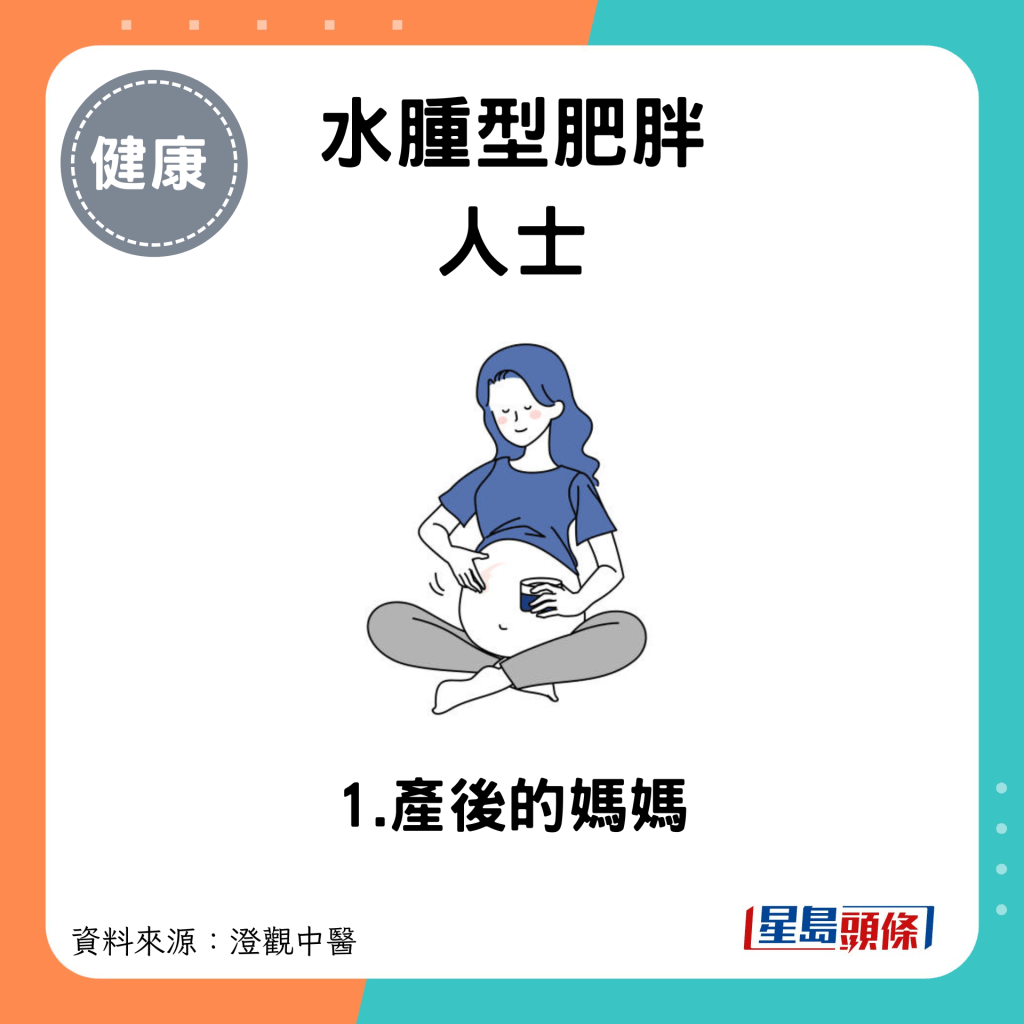 水肿型肥胖人士：1.产后的妈妈