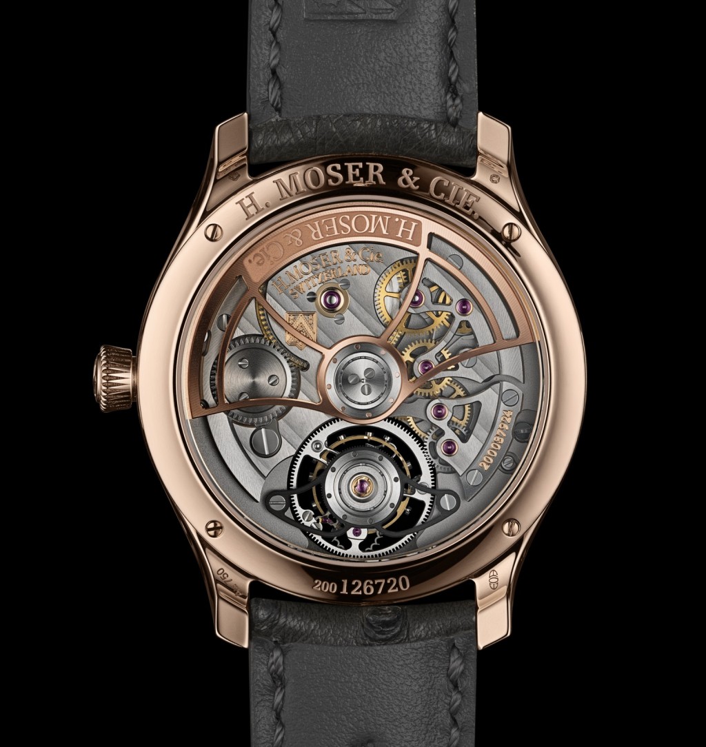 H. Moser & Cie. Endeavour Tourbillon Concept Turquoise Enamel,錶殼:40mm 5N紅金錶殼 / 機芯:HMC 805自動 / 售價:75,000瑞郎。 H. Moser & Cie. Endeavour Tourbillon Concept Turquoise Enamel,錶殼:40mm 5N紅金錶殼 / 機芯:HMC 805自動 / 售價:75,000瑞郎。