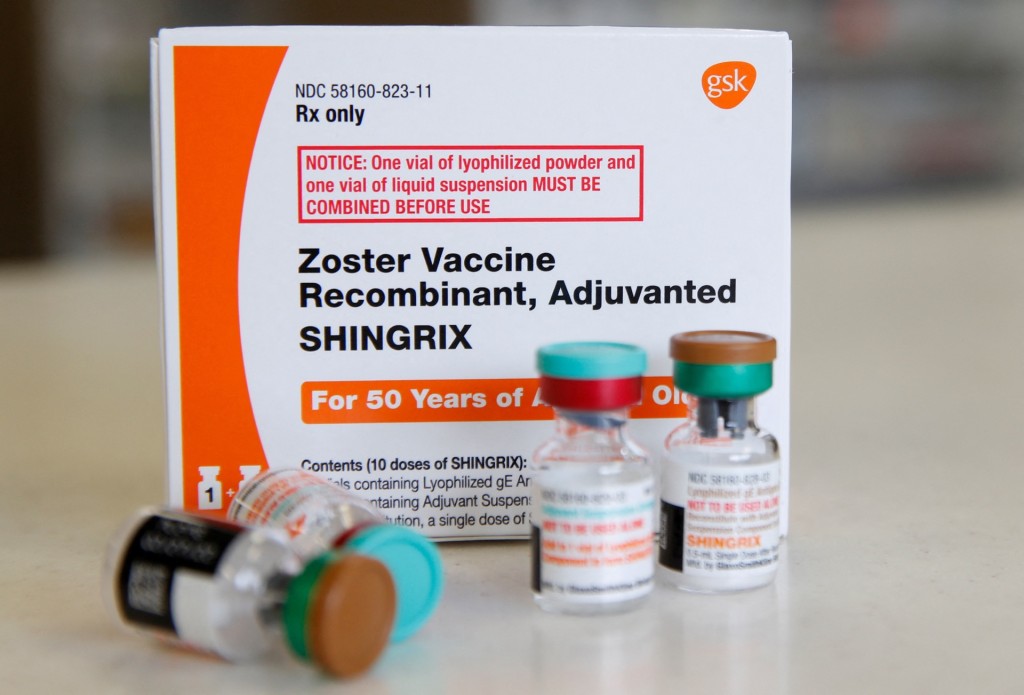 英國葛蘭素史克（GSK）的基因重組亞單位帶狀皰疹疫苗Shingrix。 路透社